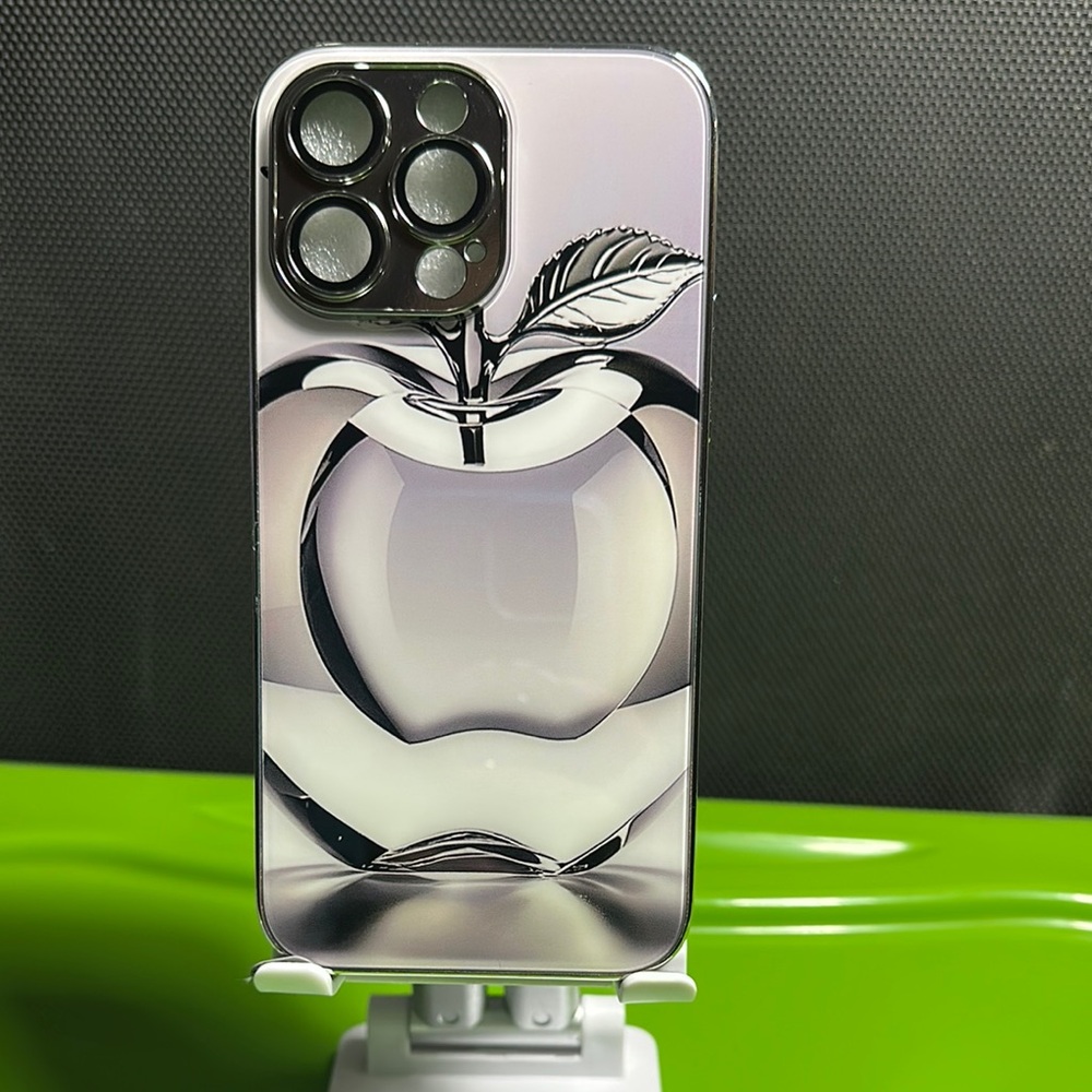 iPhone14 Max Pro Silver Apple Design Phone Case